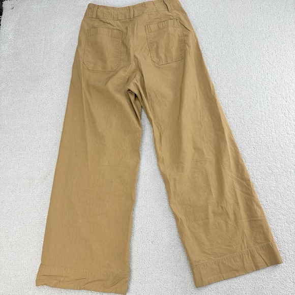 Maeve Colette Wide Leg Cropped Pants Camel Twill 31 Tall Anthropologie $128 - Picture 3 of 12